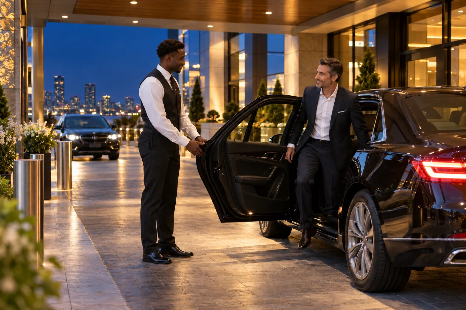 Illustrative hospitality & valet parking environment