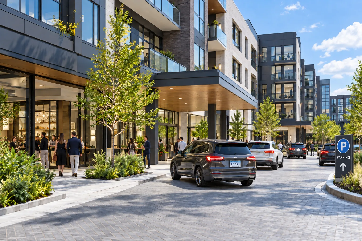 Illustrative commercial & mixed-use parking environment