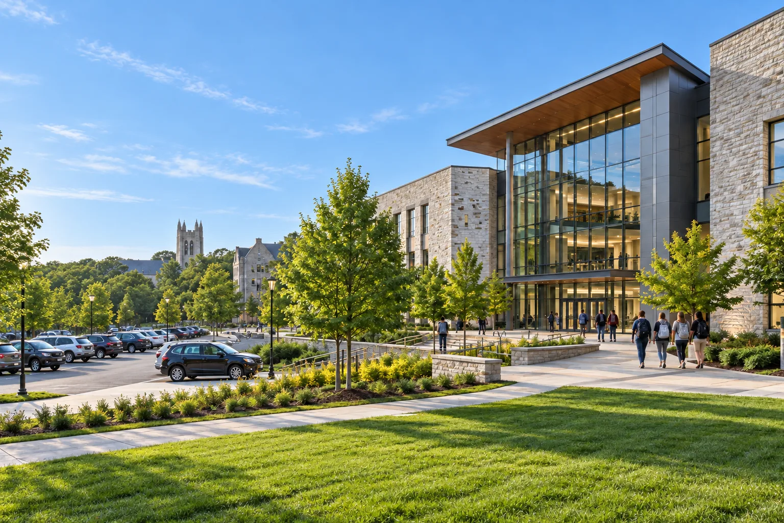 Illustrative universities & education parking environment